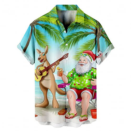 European Size 3D Christmas Printed Shirt Men